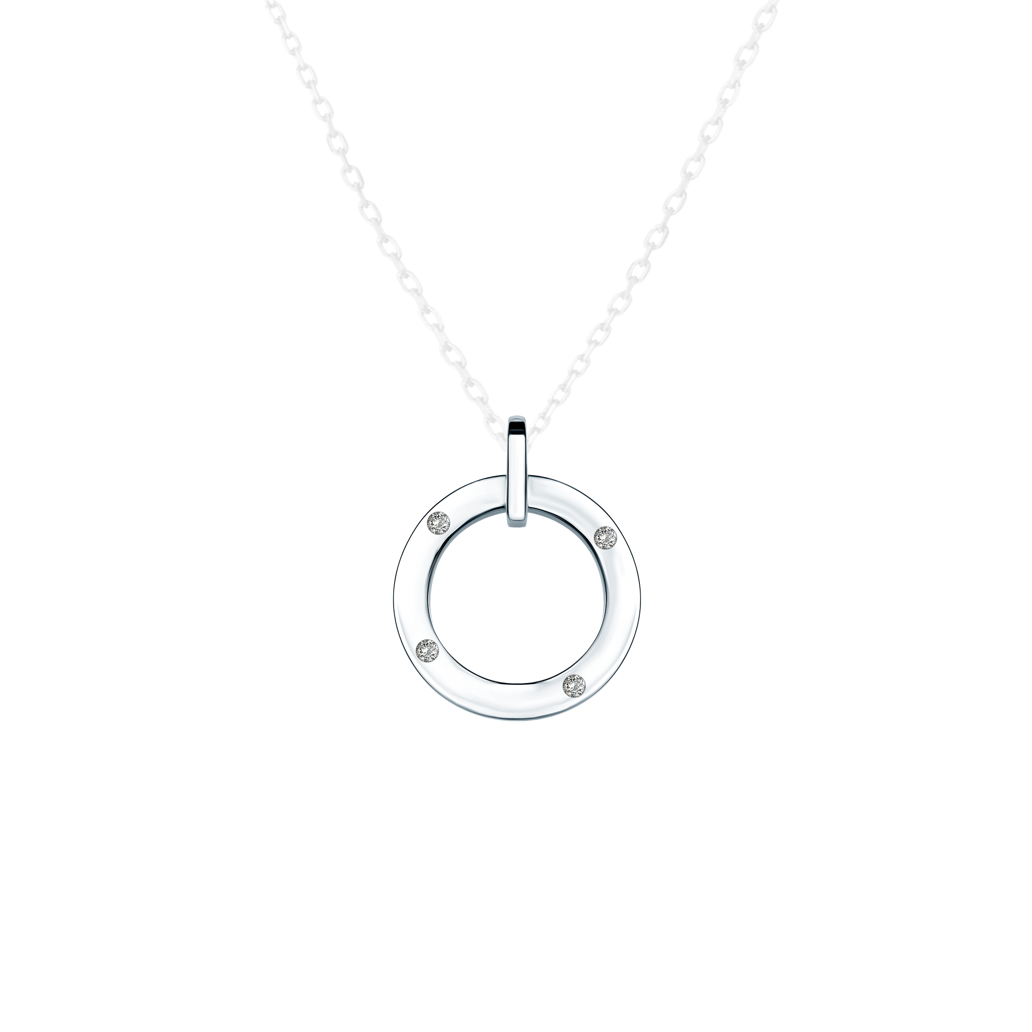 SAVICKI privjesak s gravurom: srebro, bijeli safir