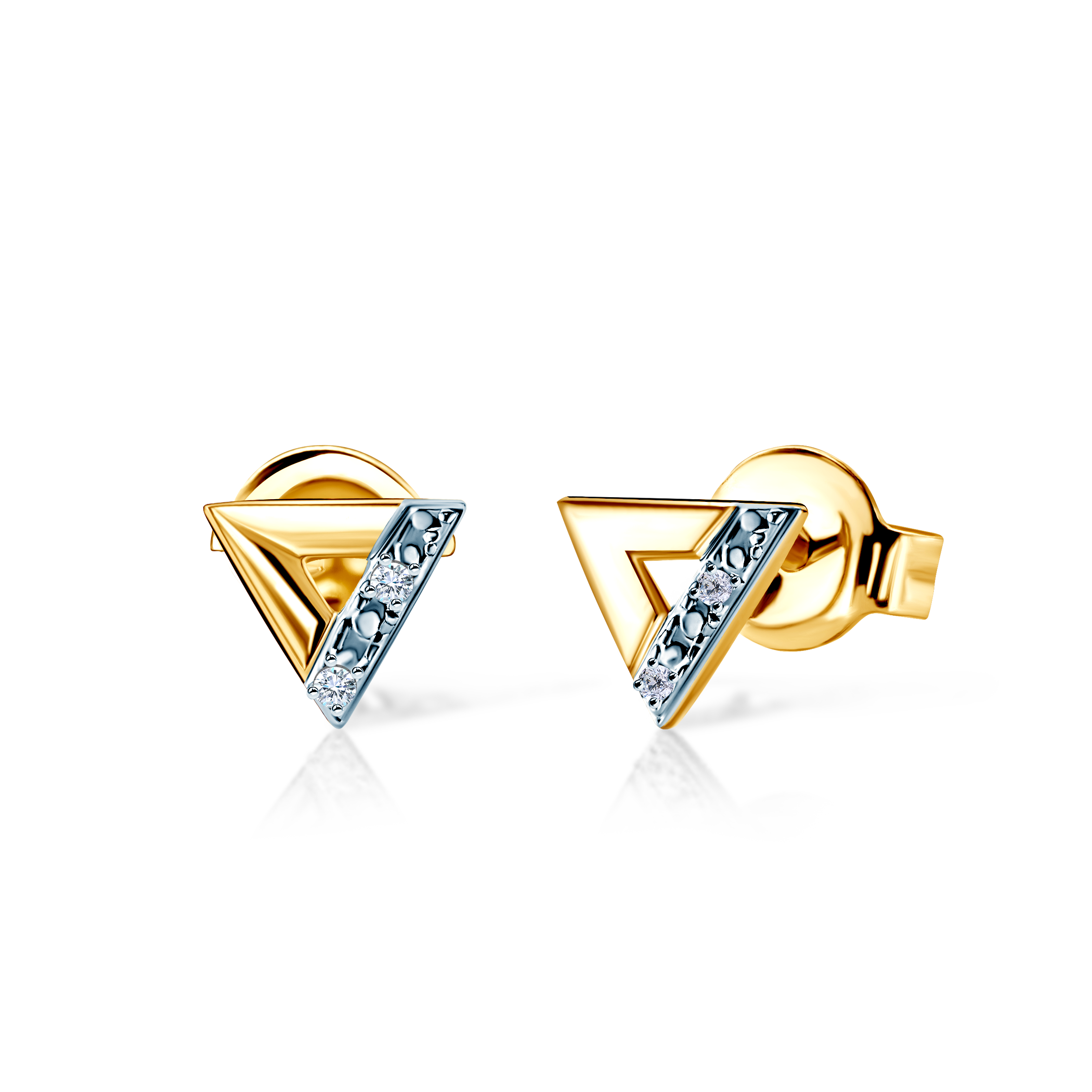 Сережки трикутники Savicki: золото, діаманти