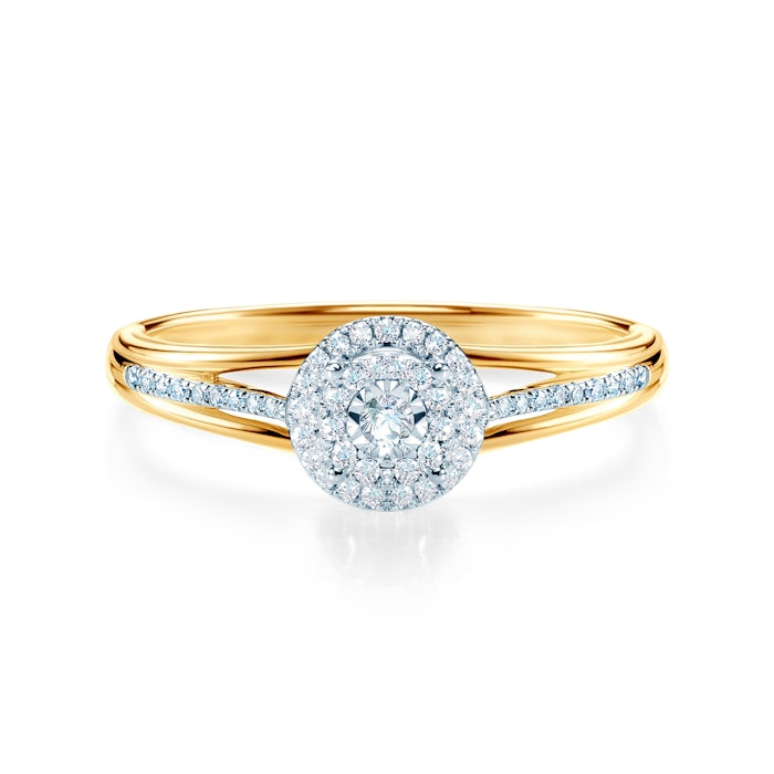 SAVICKI eljegyzési gyűrű: kétszínű arany és gyémántok