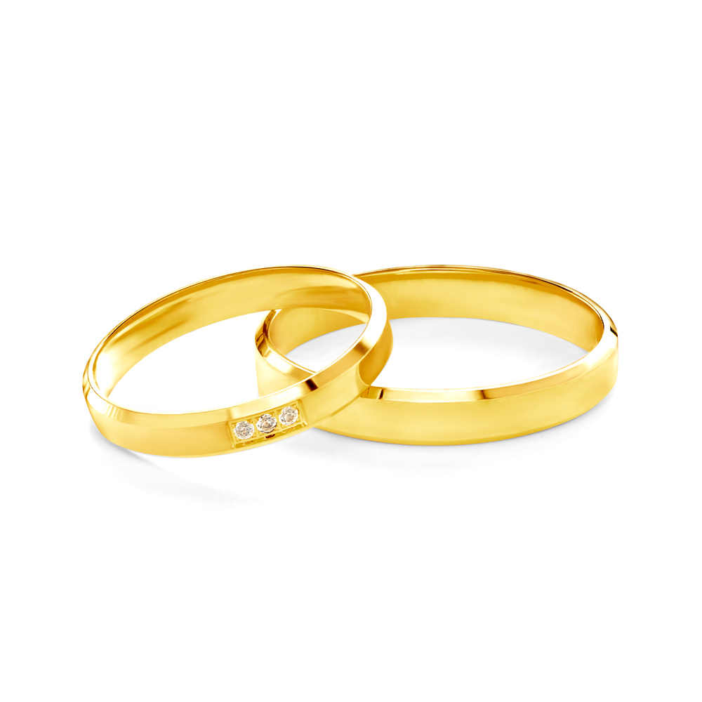 Eheringe: Gold, mit Fase, 3 mm