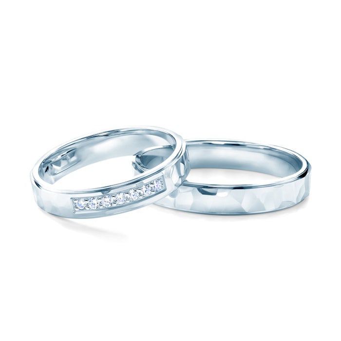 Esküvői karikagyűrűk: fehérarany, lapos, 4 mm