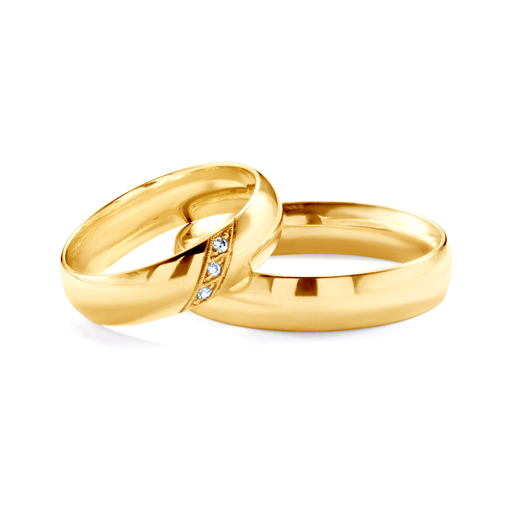 Eheringe: Gold, Halbrund, 6 mm