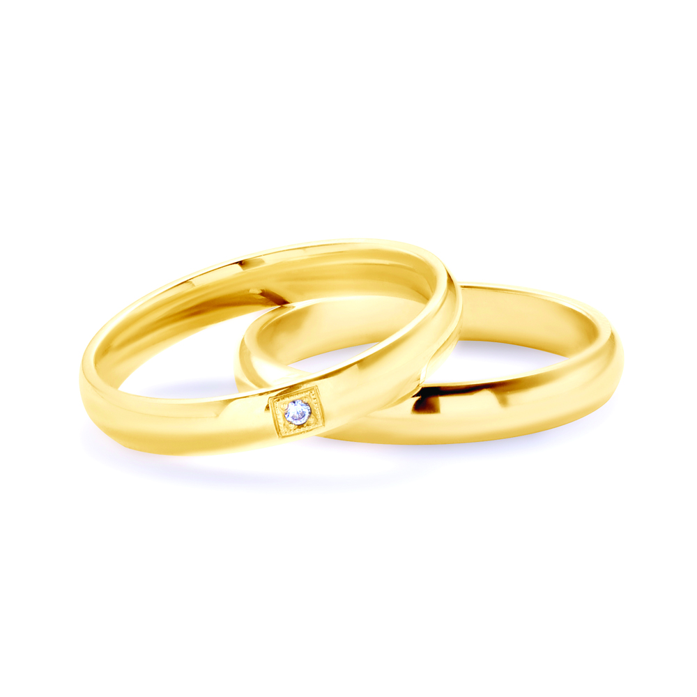 Βέρες Γάμου: χρυσό, Σε Σχήμα D, 3 mm