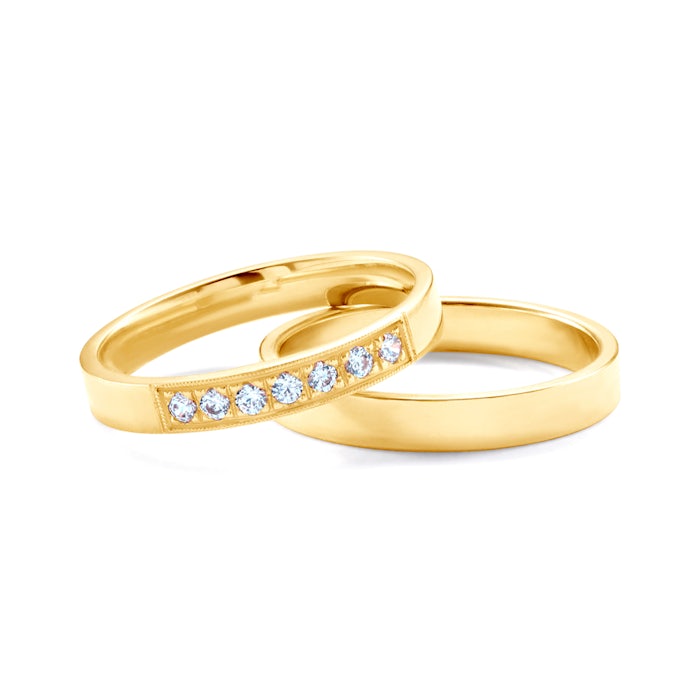 Esküvői karikagyűrűk: arany, lapos, 3 mm