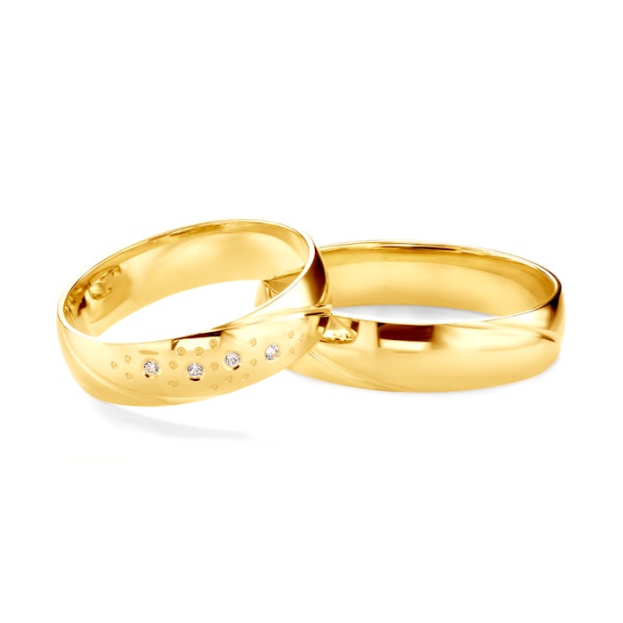 Esküvői karikagyűrűk: arany, karika, 5 mm