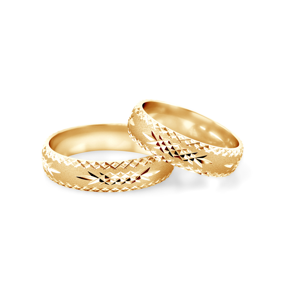 Eheringe: Gold, Halbrund, 5 mm