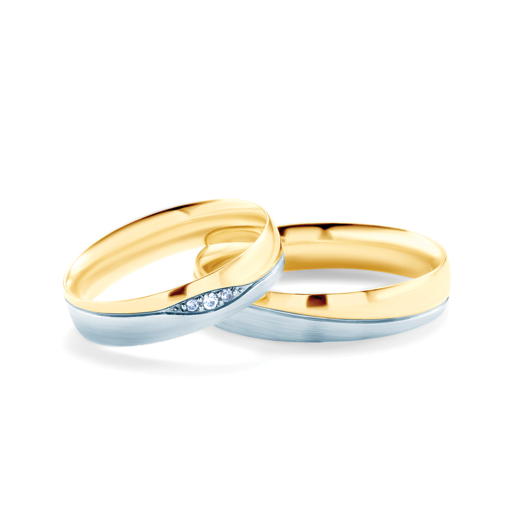 Eheringe: Zweifarbiges Gold, Runde, 4,5 mm