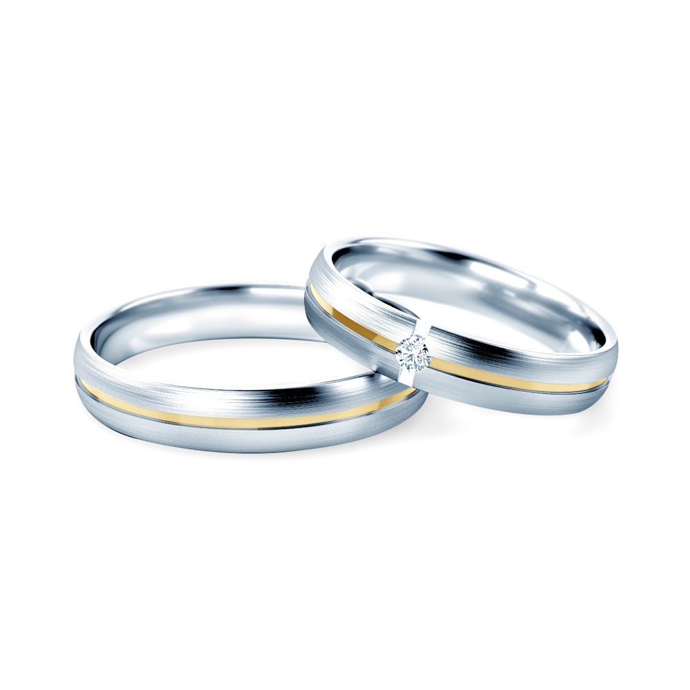 Verighete: aur bicolor, rotunde, 4 mm