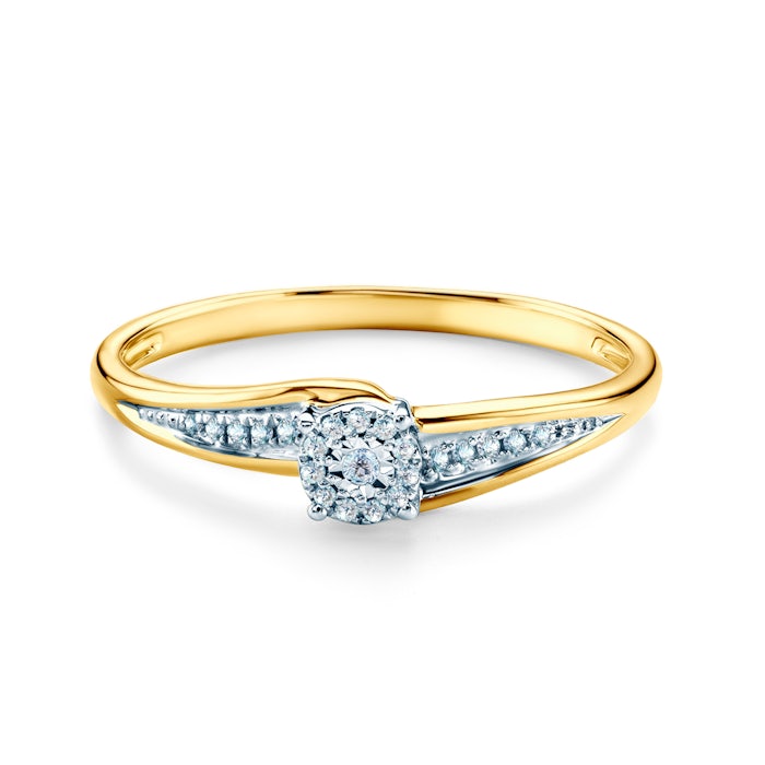 SAVICKI eljegyzési gyűrű: kétszínű arany és gyémántok