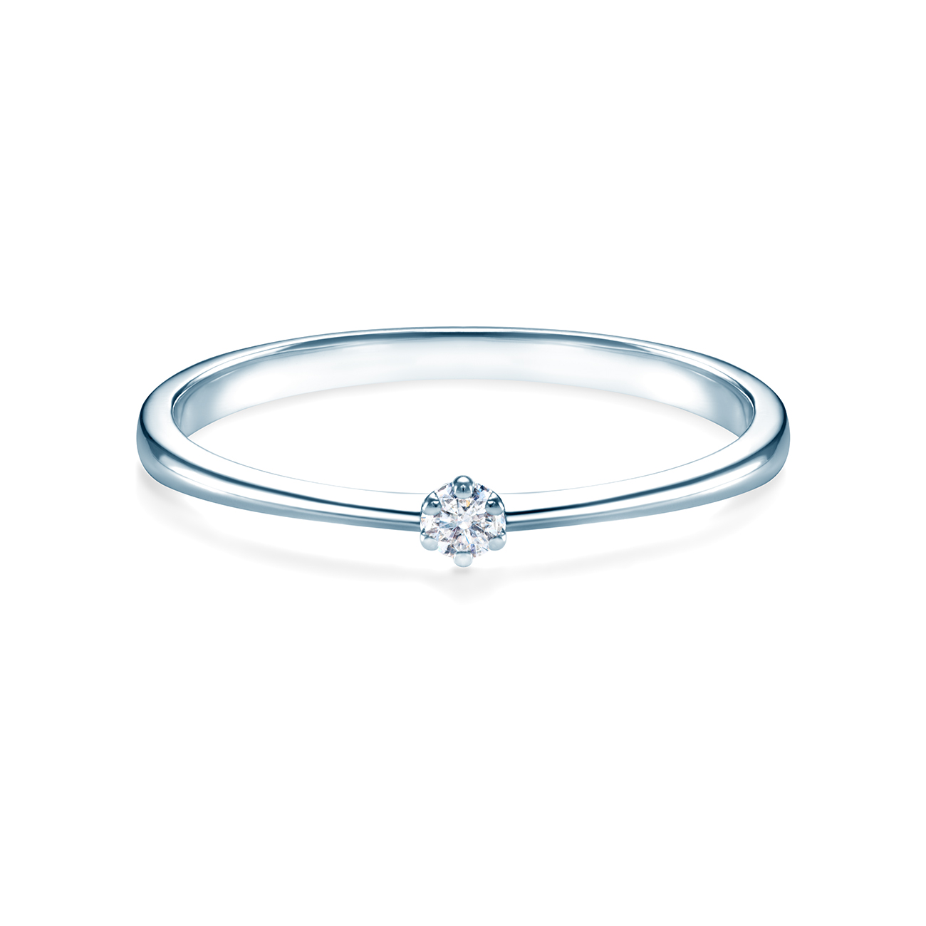 Каблучка для заручин Savicki: біле золото, діамант