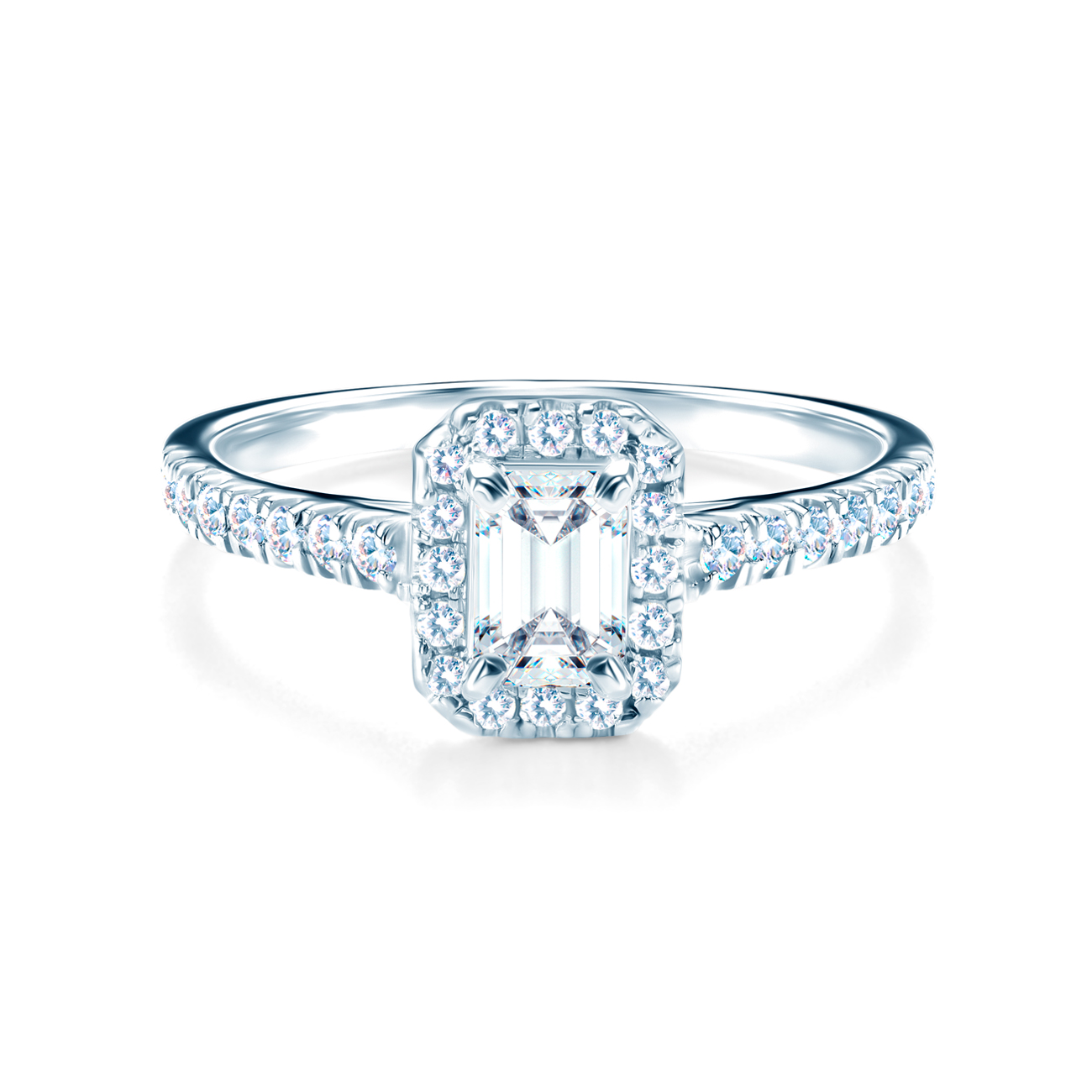 Verlobungsring SAVICKI: Weißgold, Weißer Saphir