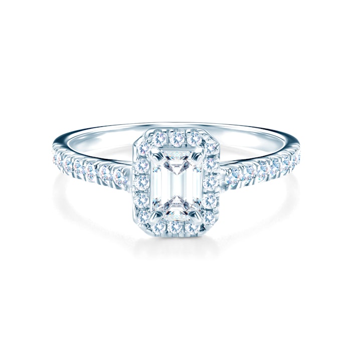 SAVICKI eljegyzési gyűrű: fehérarany fehér zafírral