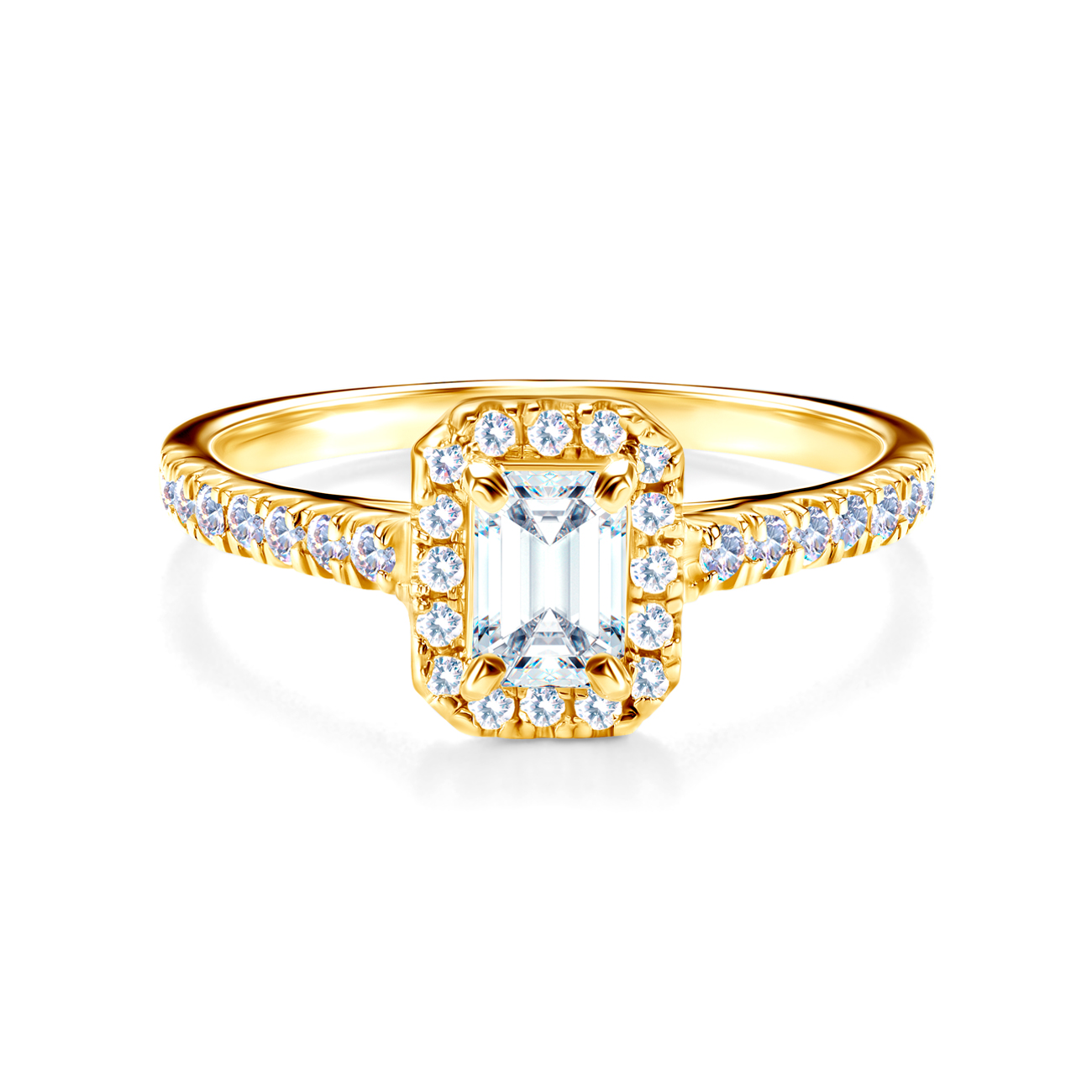 Verlobungsring SAVICKI: Gelbgold, Weißer Saphir