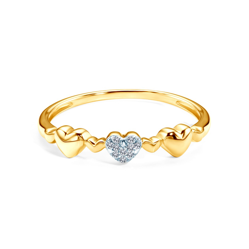 Heart Engagement Ring: two color gold, diamonds