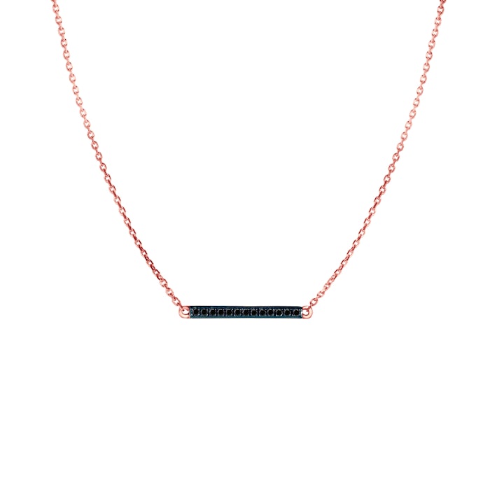 SAVICKI nyaklánc: rózsaarany fekete gyémántokkal