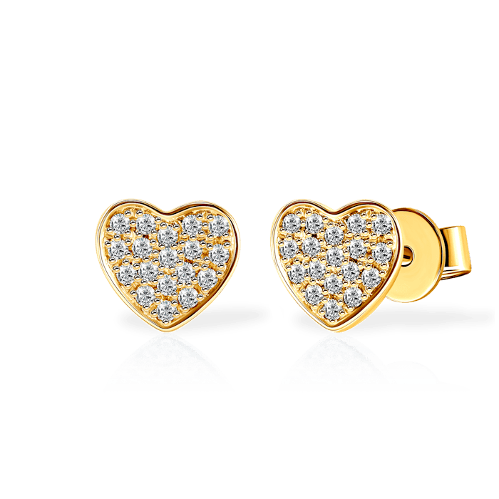 Cercei inimă SAVICKI: aur, diamante