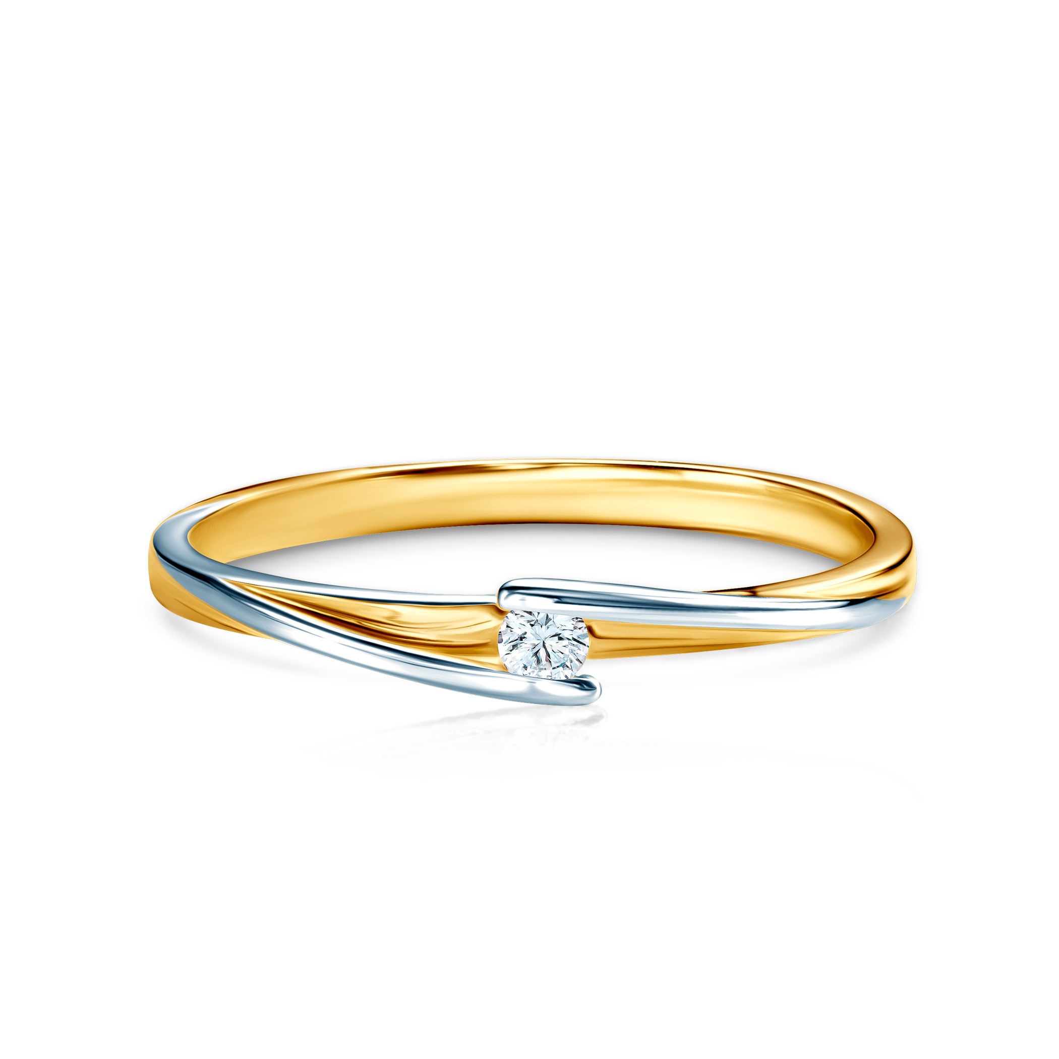 Δαχτυλίδι Αρραβώνων: δίχρωμος χρυσός, διαμάντι