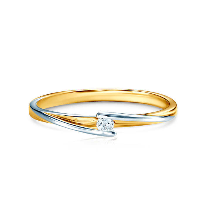 Δαχτυλίδι Αρραβώνων: δίχρωμος χρυσός, διαμάντι