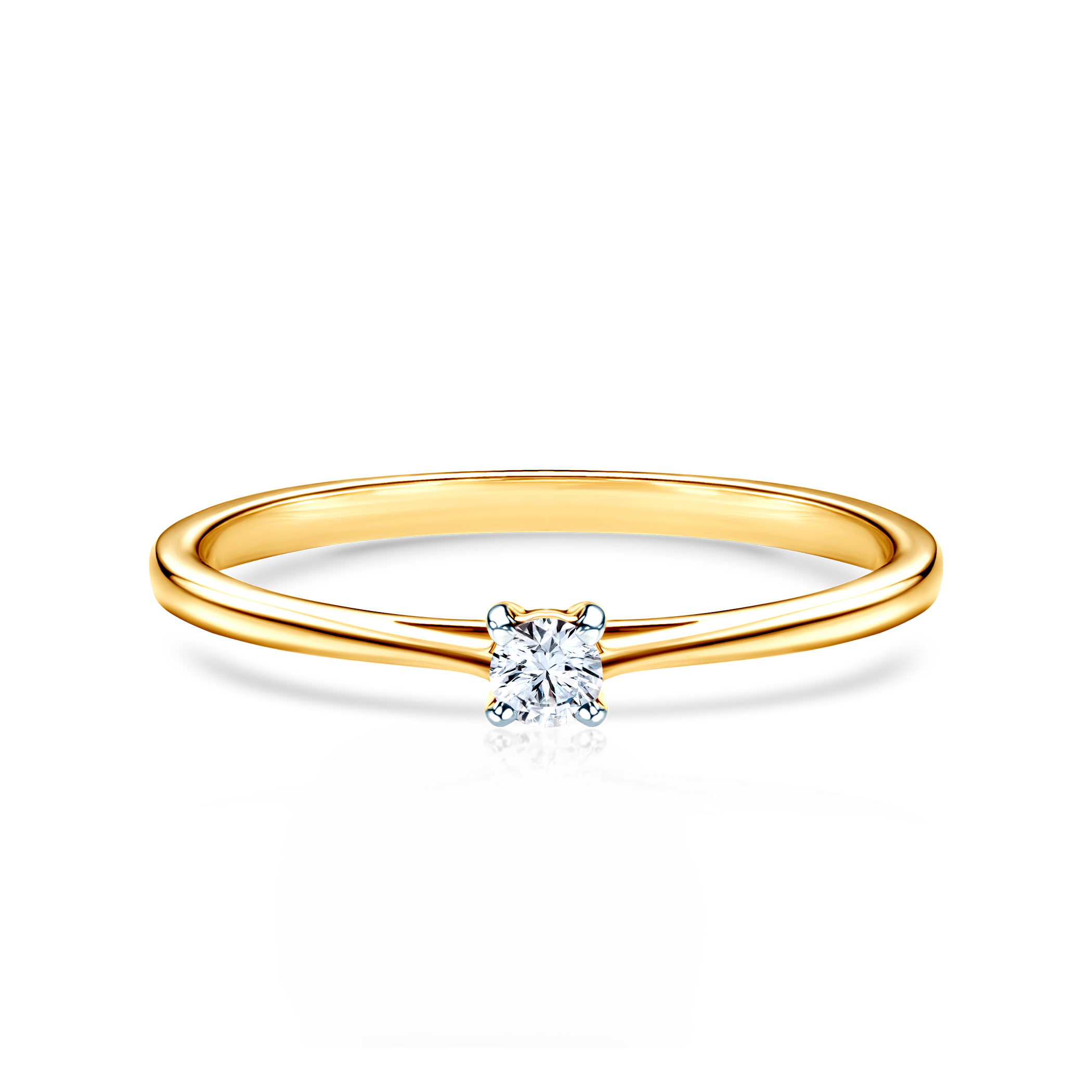 Zaručnički prsten Savicki: dvobojno zlato, dijamant