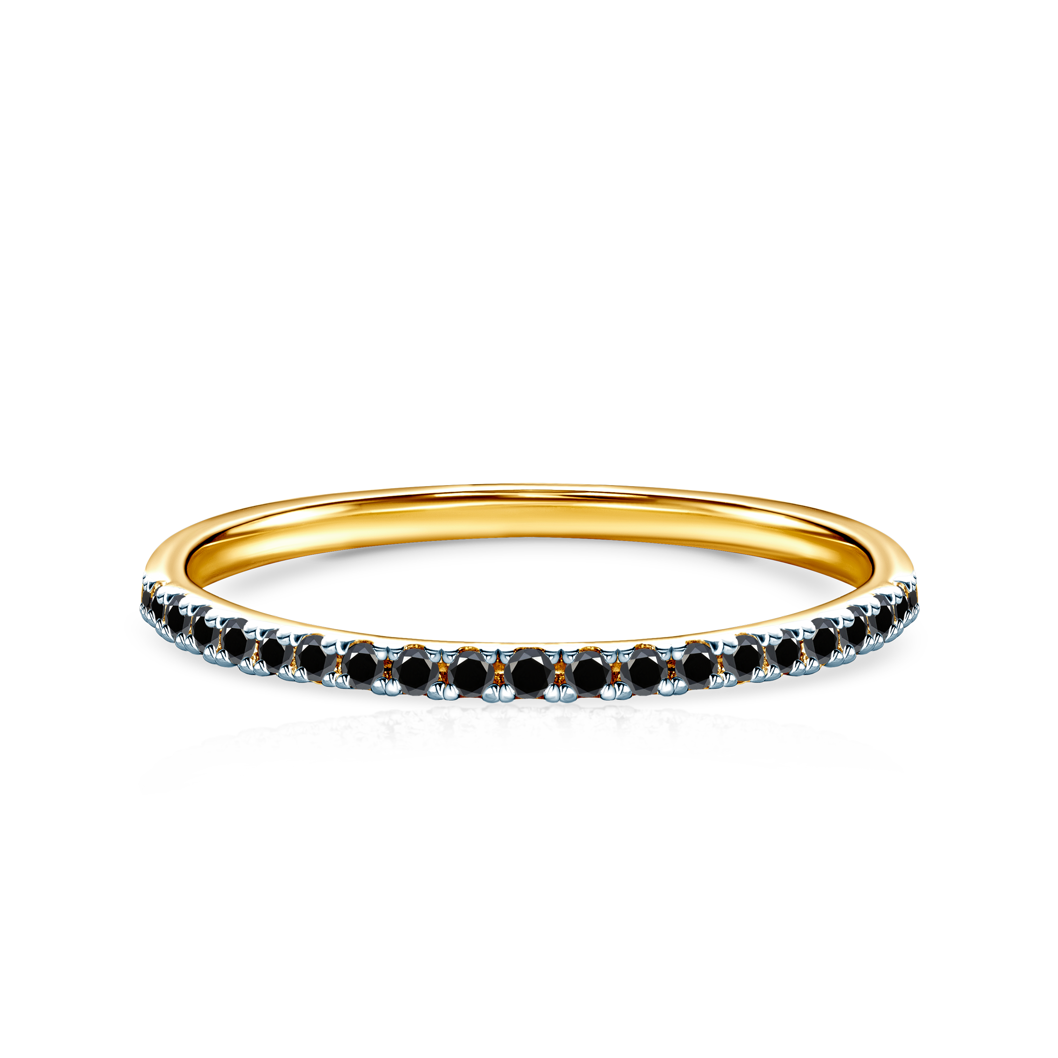 Zaručnički prsten Savicki: dvobojno zlato, crni dijamanti