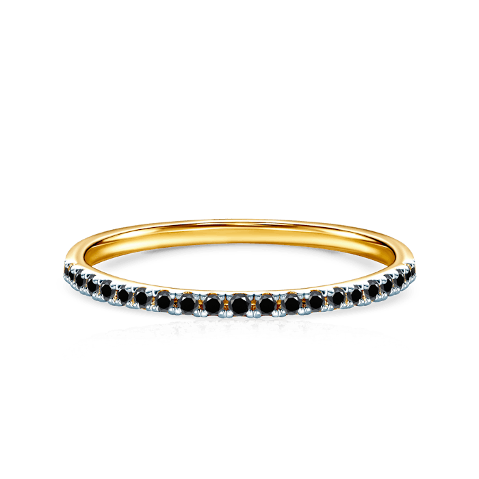 SAVICKI eljegyzési gyűrű: kétszínű arany fekete gyémántokkal