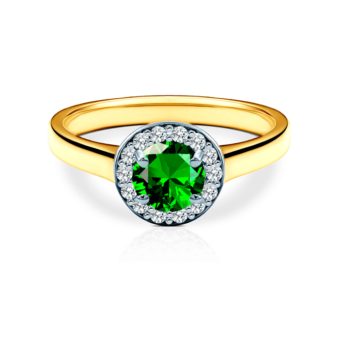 SAVICKI eljegyzési gyűrű: kétszínű arany, smaragd és gyémántok
