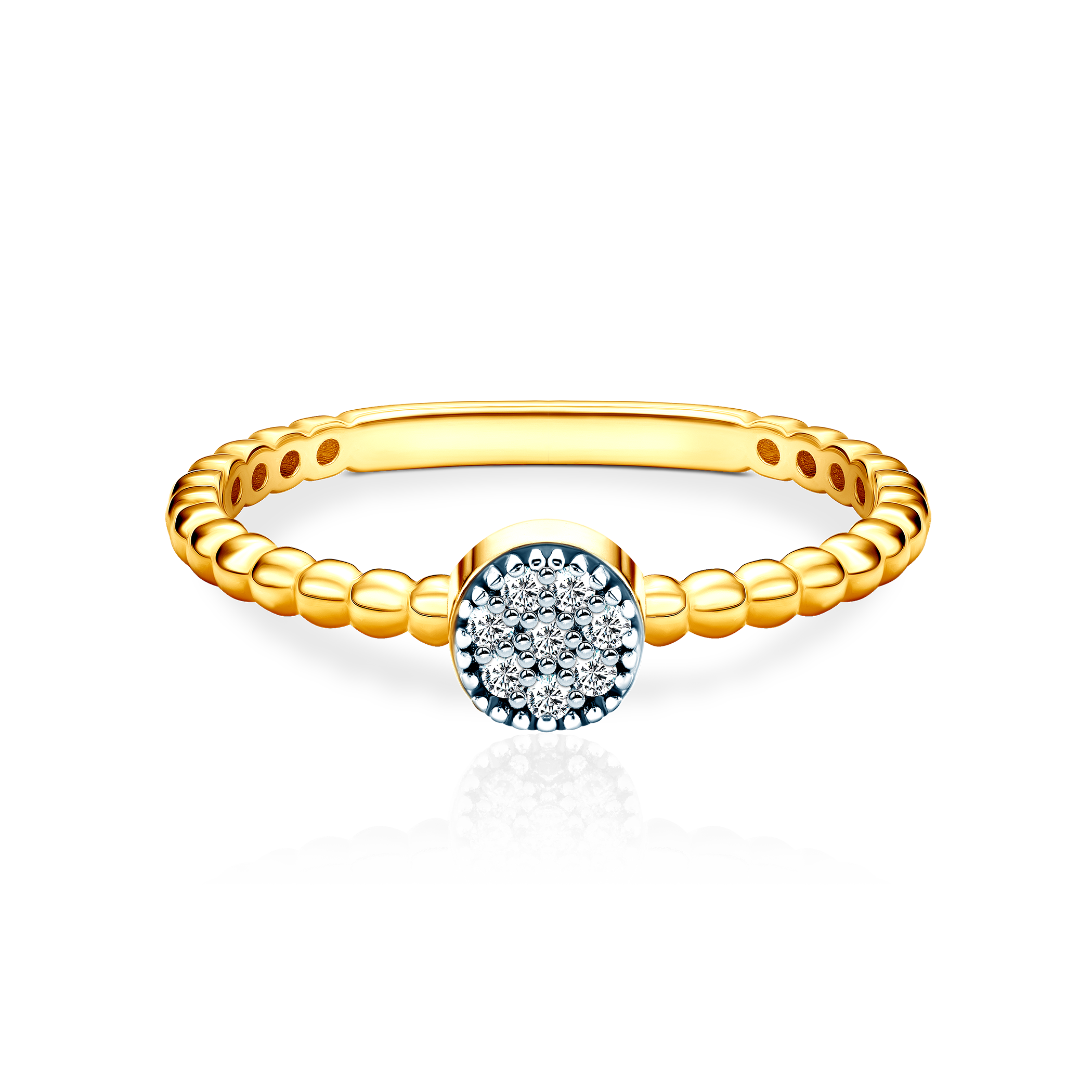 Каблучка Savicki: двоколірне золото, діаманти