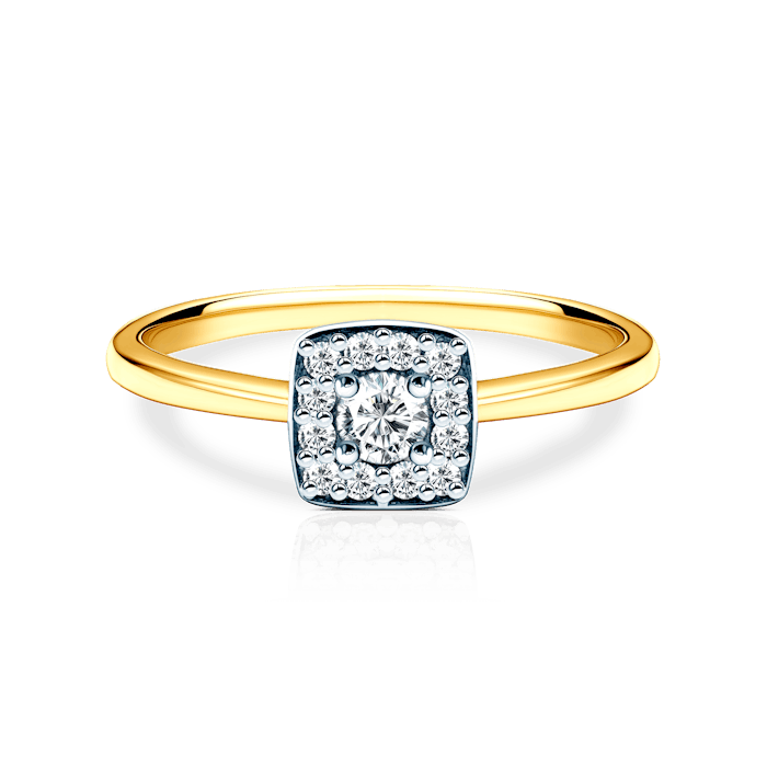 SAVICKI eljegyzési gyűrű: kétszínű arany és gyémántok