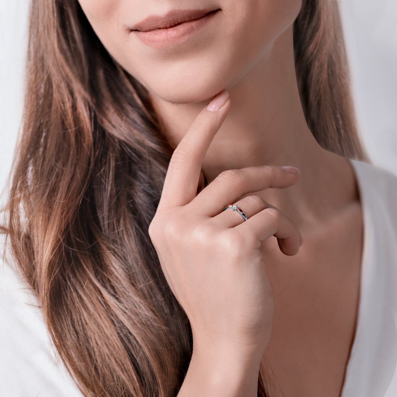 SAVICKI eljegyzési gyűrű: kétszínű arany és gyémánt