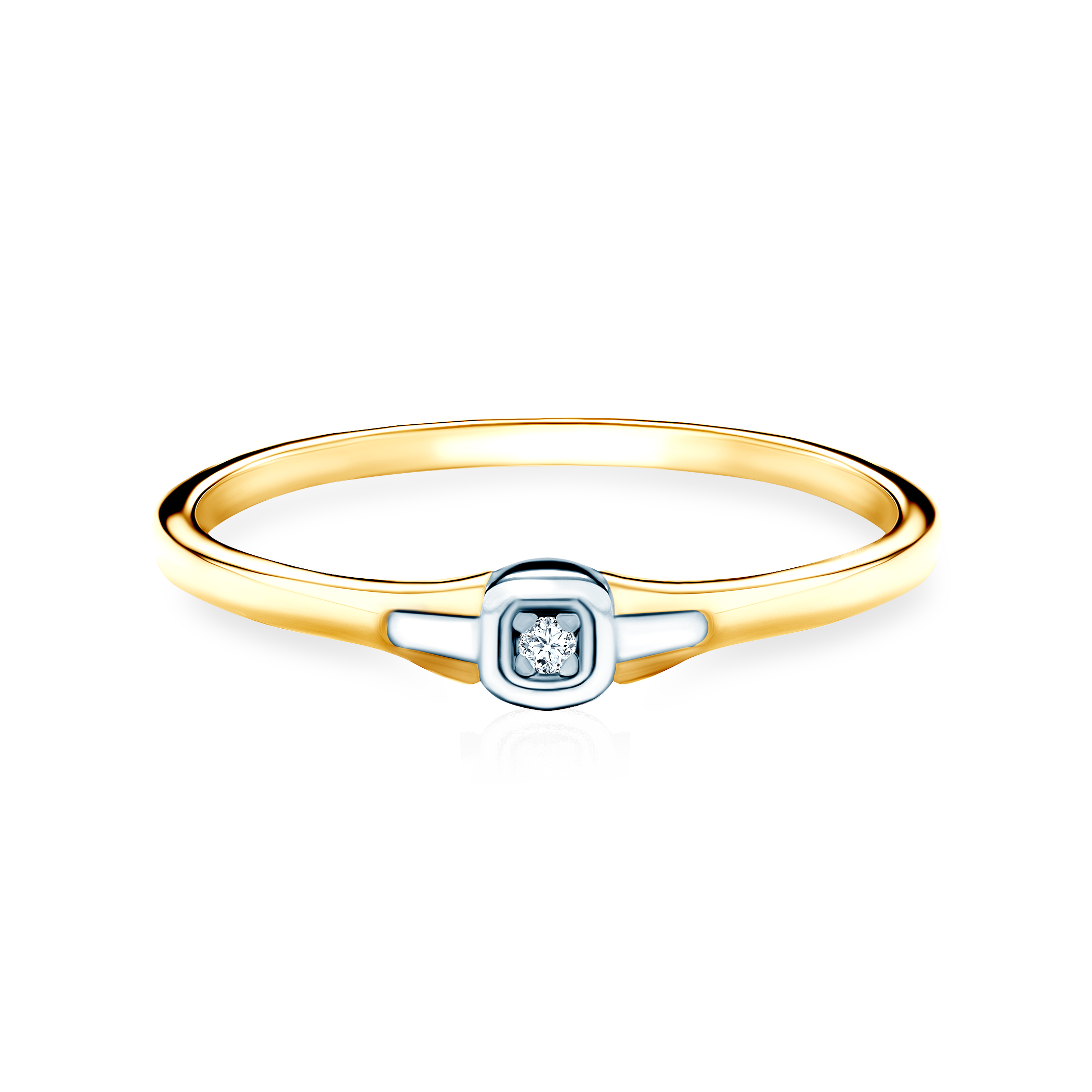 Verlobungsring Savicki: Zweifarbiges Gold, Diamant