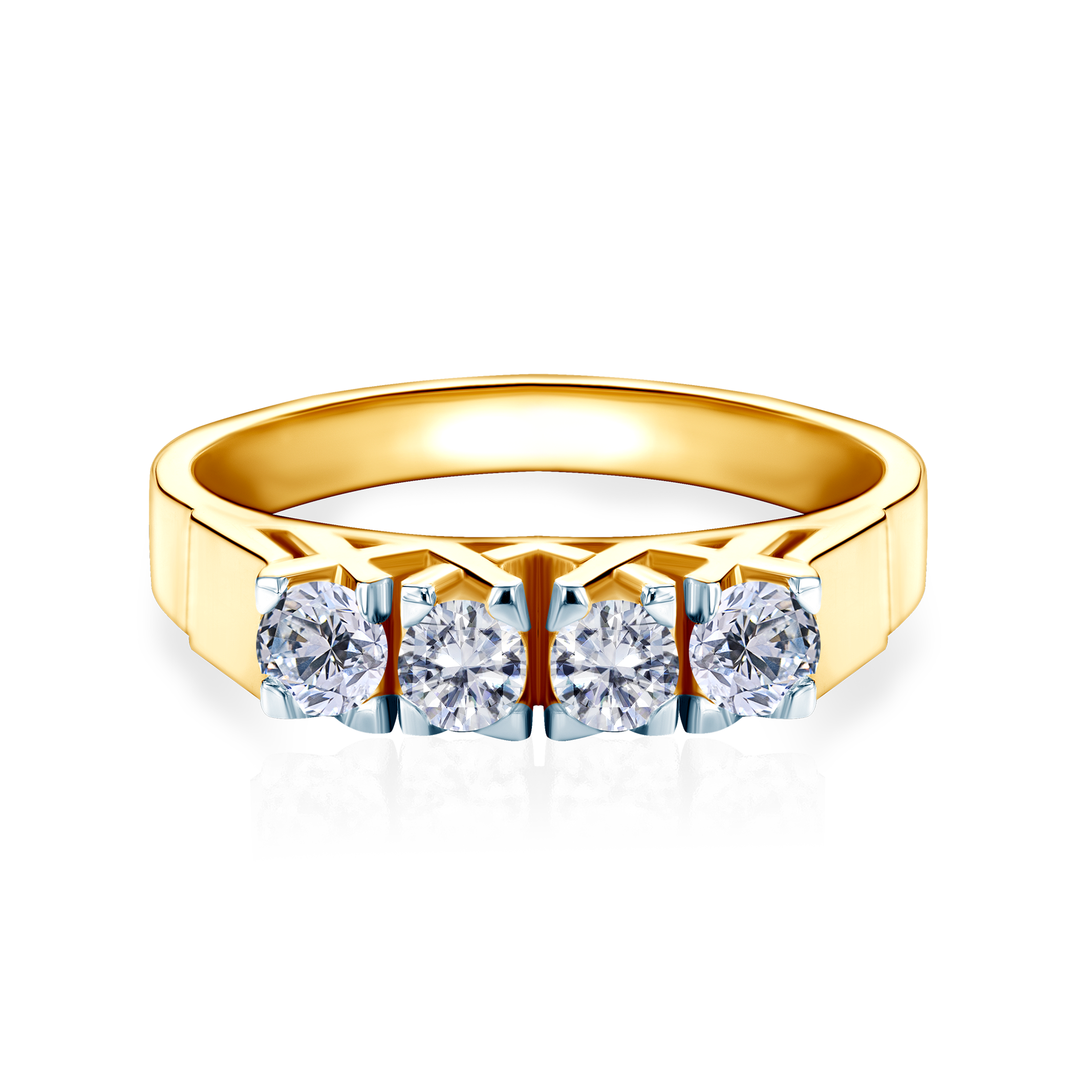 Юбилеен пръстен: двуцветно злато. диаманти