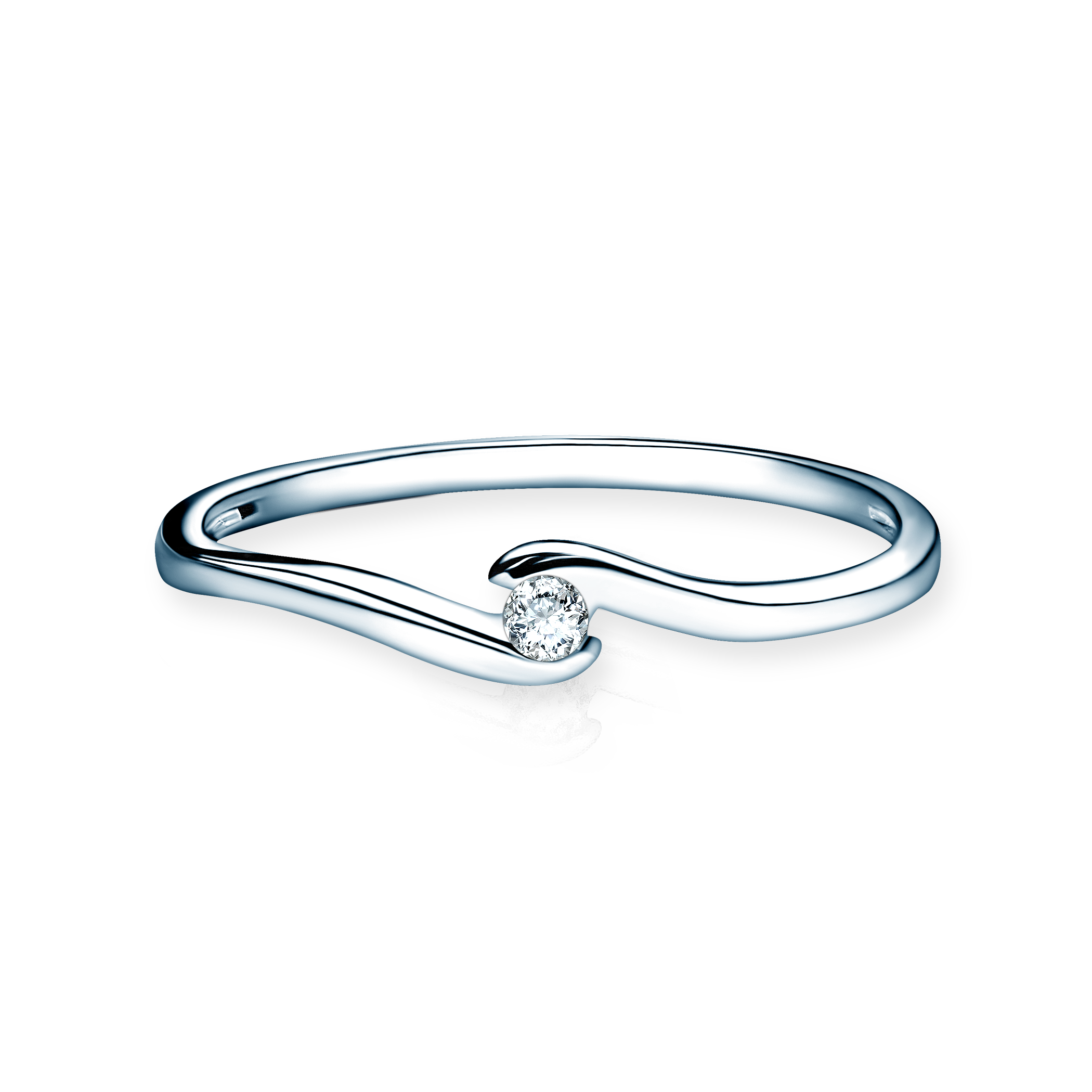 Verlobungsring Savicki: Weißgold, Diamant