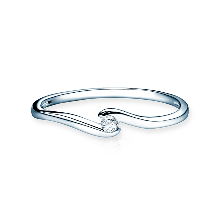 Inel de logodnă SAVICKI: aur alb, diamant