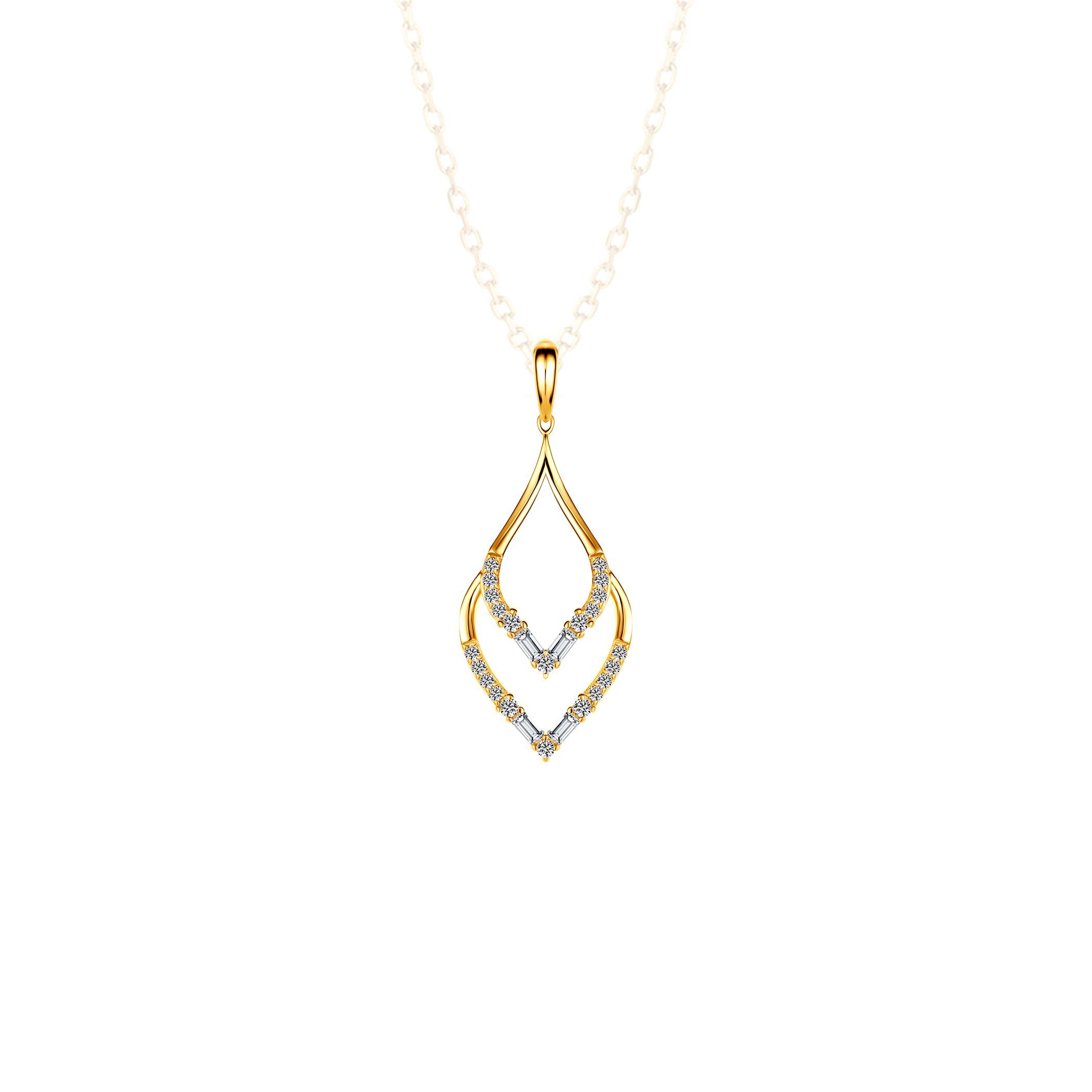 SAVICKI pendant: gold-plated silver, cubic zirconia