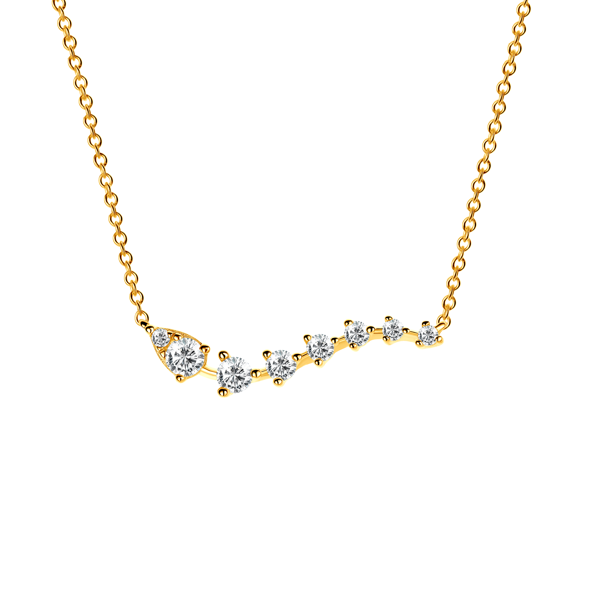 Колие SAVICKI: позлатено сребро. кубичен цирконий