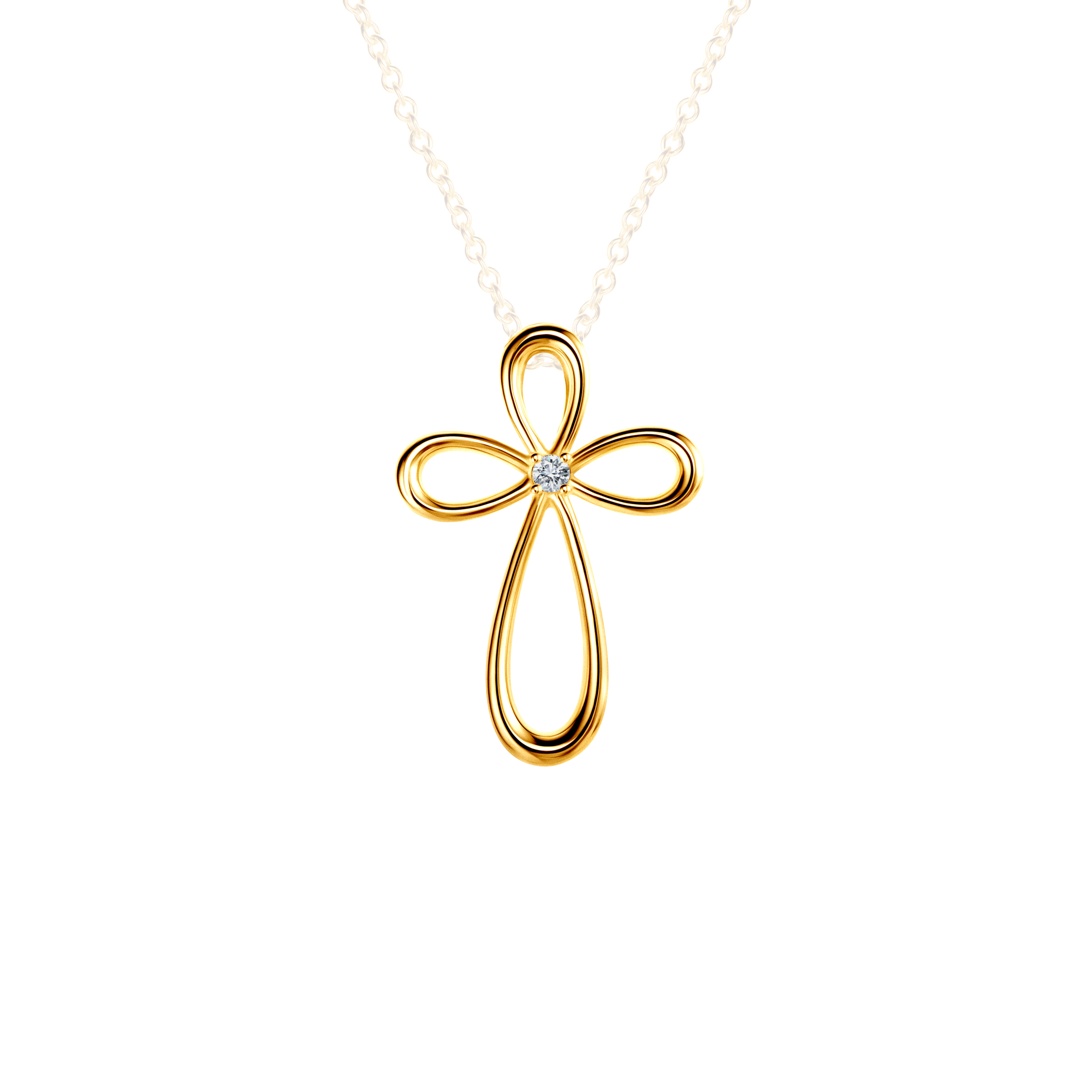 Anhänger Kreuz Savicki: Silber Vergoldet, Zirkonia