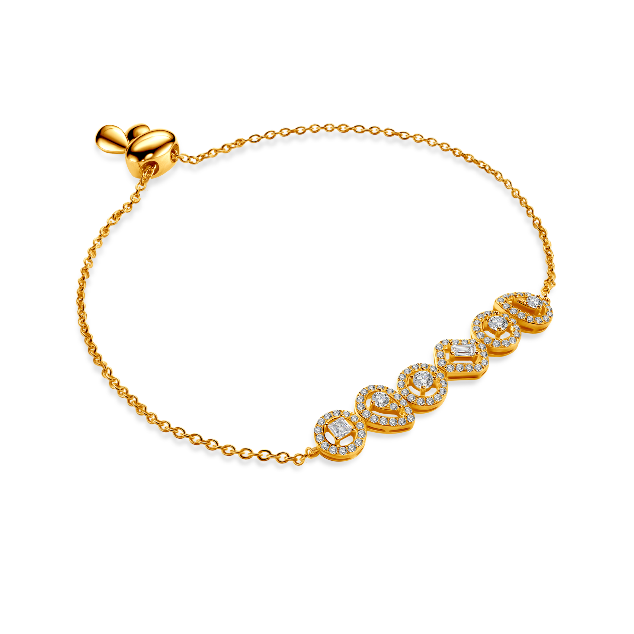 Браслет «знаменитість» Savicki: срібло позолочене, цирконій