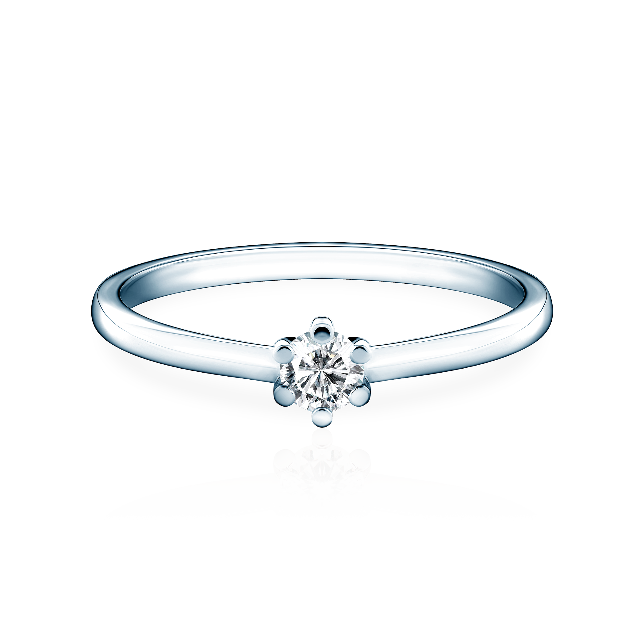 Zaručnički prsten Savicki: bijelo zlato, dijamant