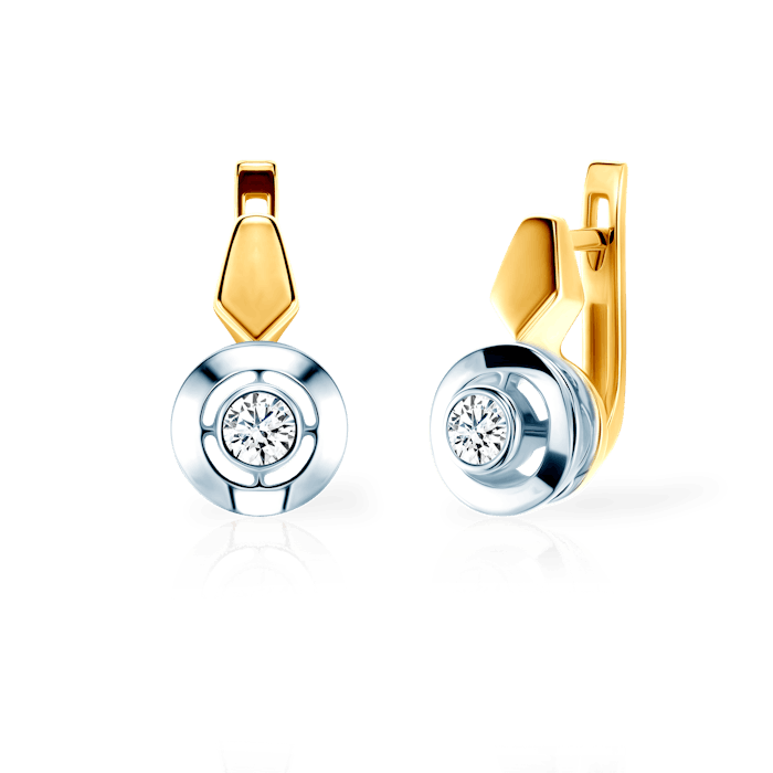 SAVICKI fülbevaló: kétszínű arany és gyémántok