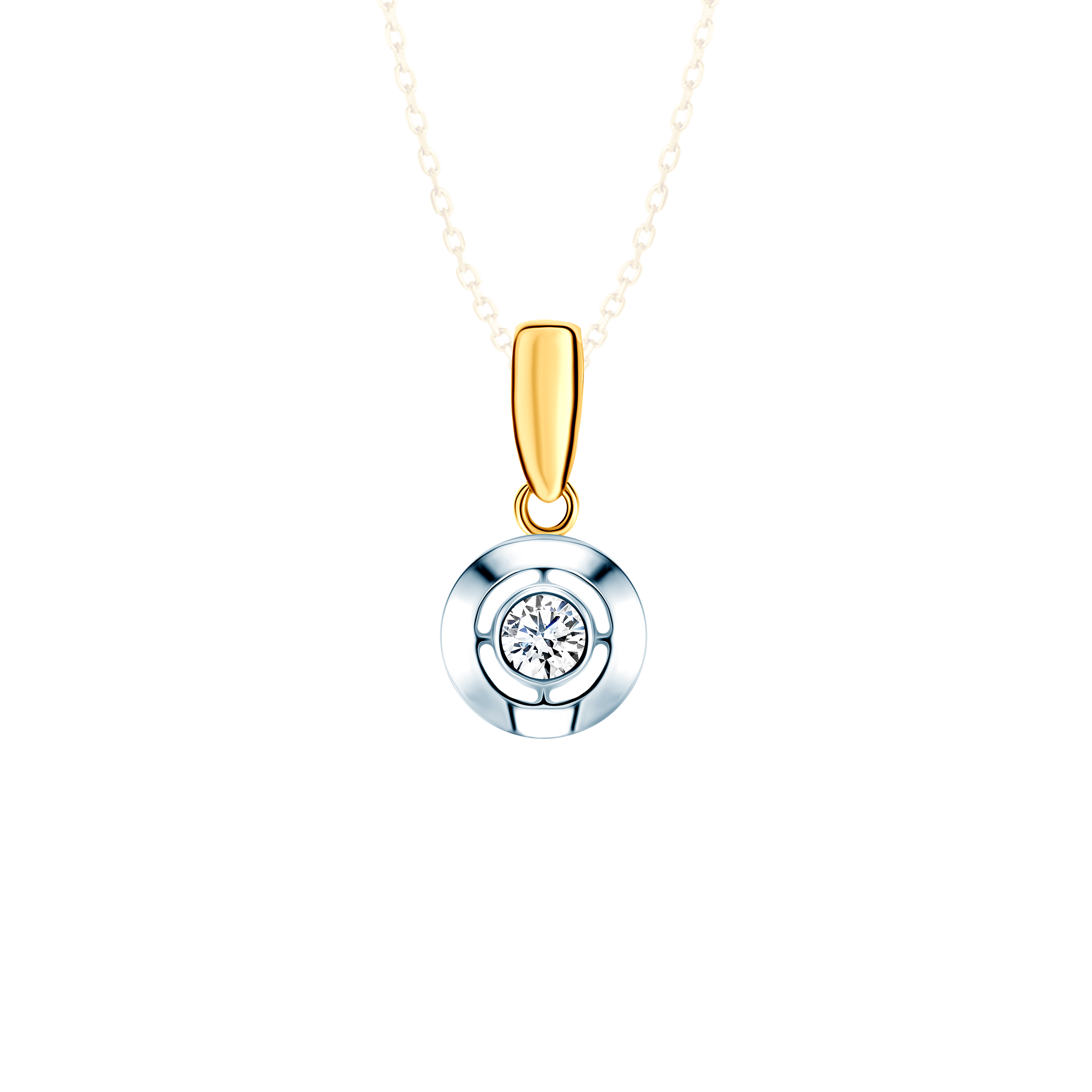 Pandantiv SAVICKI: aur bicolor, diamant