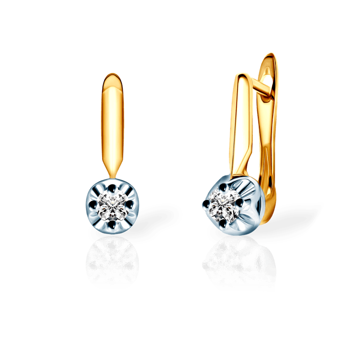 SAVICKI fülbevaló: kétszínű arany és gyémántok