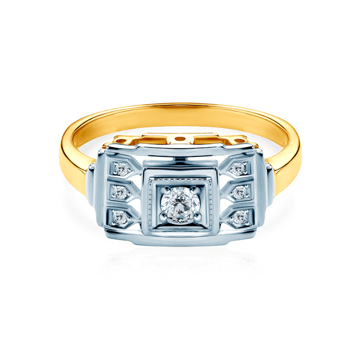 SAVICKI eljegyzési gyűrű: kétszínű arany és gyémántok