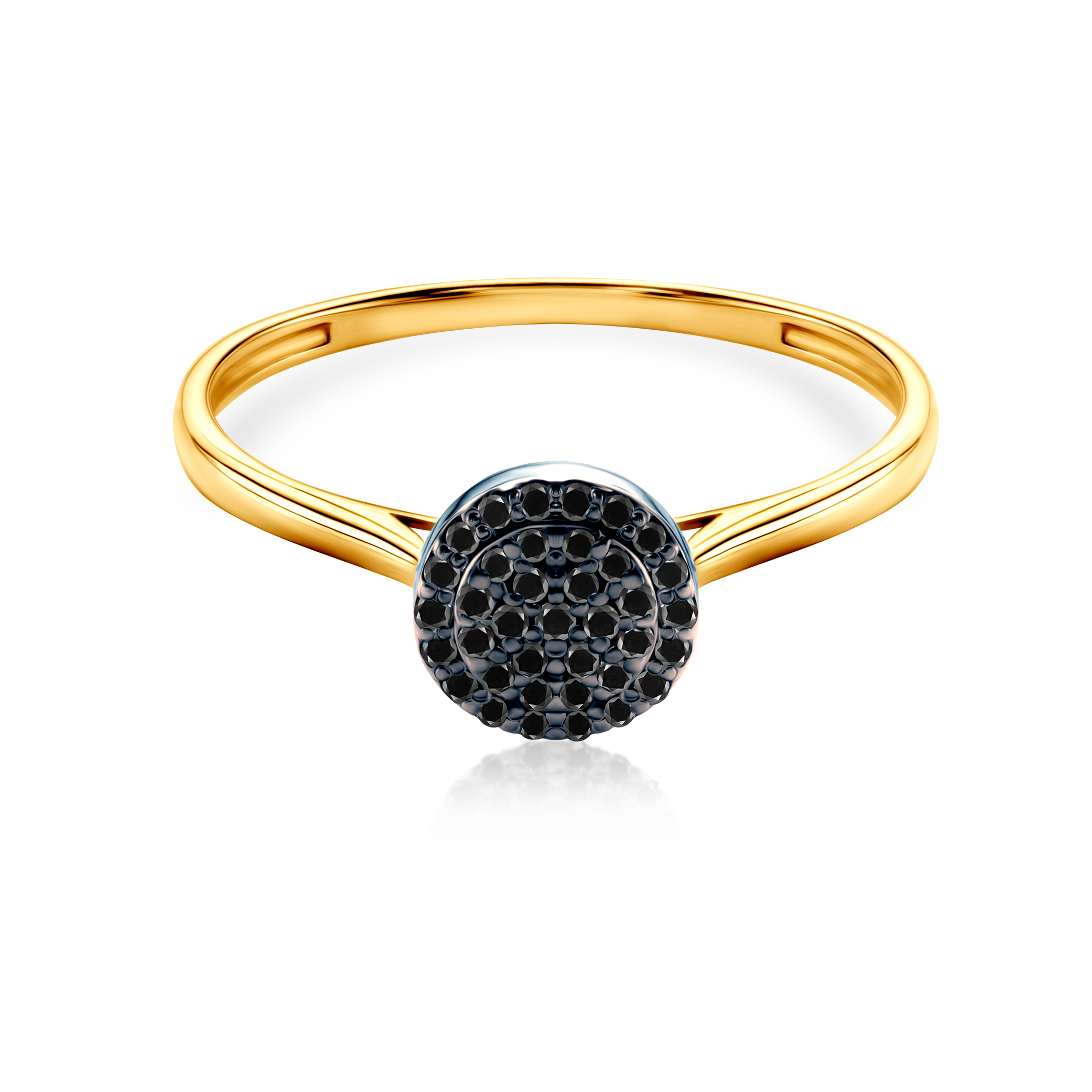 Zaručnički prsten Savicki: dvobojno zlato, crni dijamanti