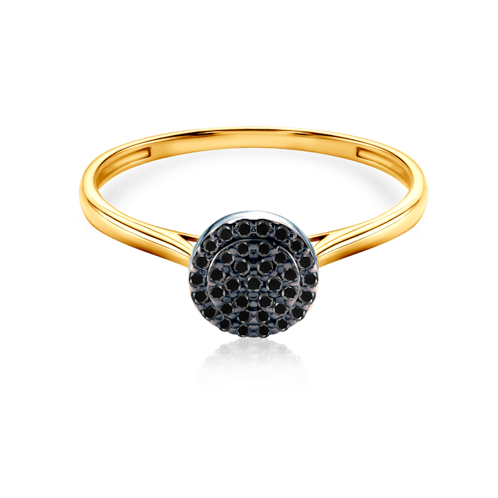 SAVICKI eljegyzési gyűrű: kétszínű arany fekete gyémántokkal