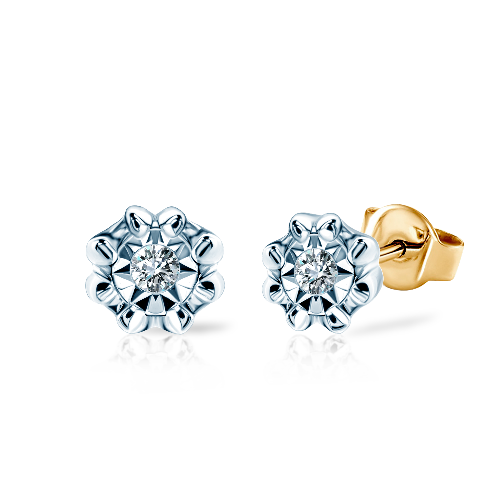 Cercei SAVICKI: aur bicolor, diamante