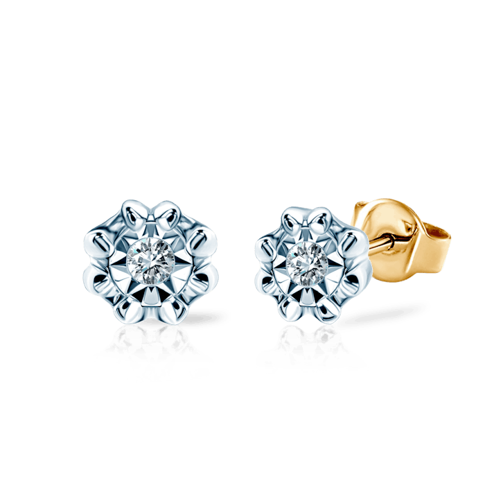 SAVICKI fülbevaló: kétszínű arany és gyémántok