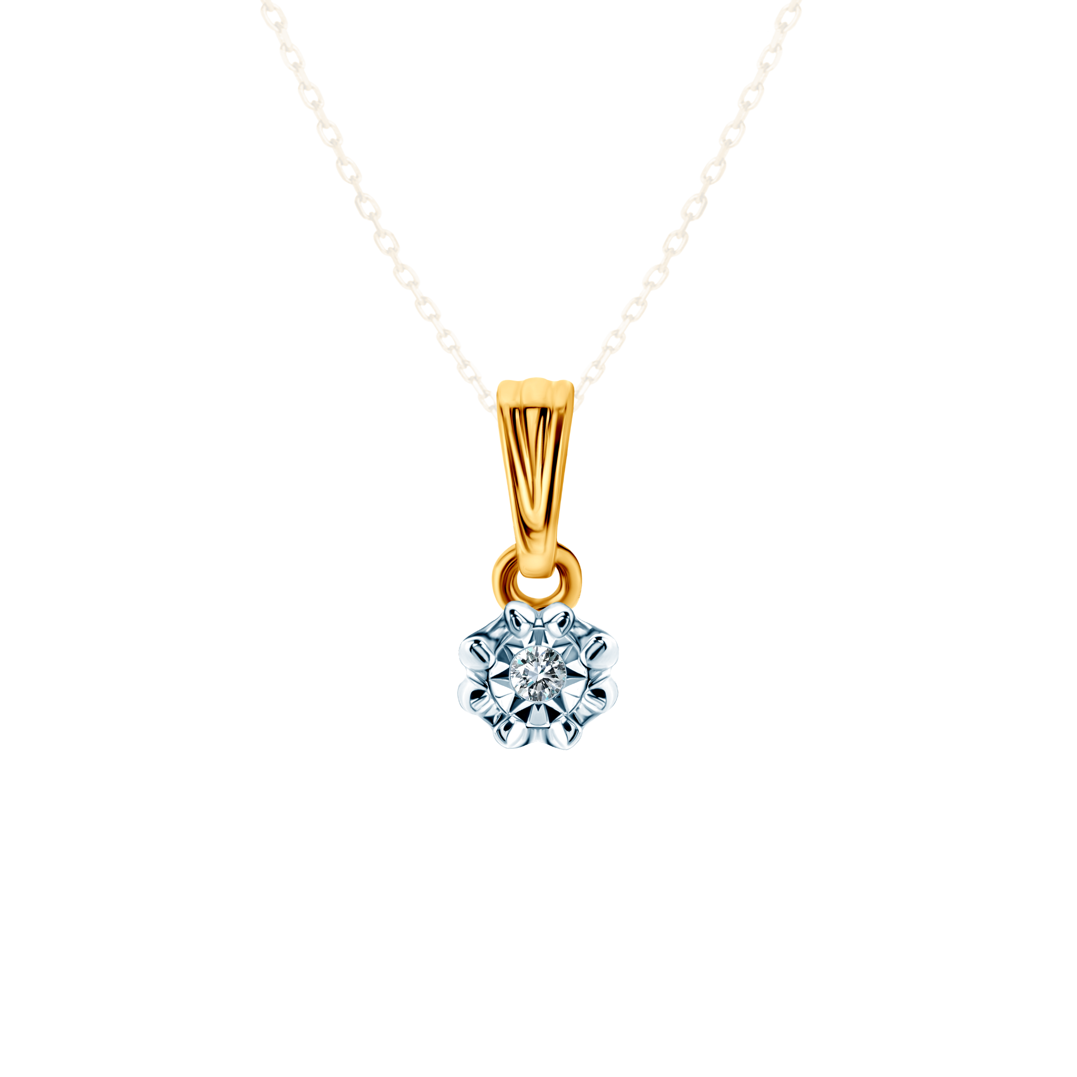 Pandantiv SAVICKI: aur bicolor, diamant