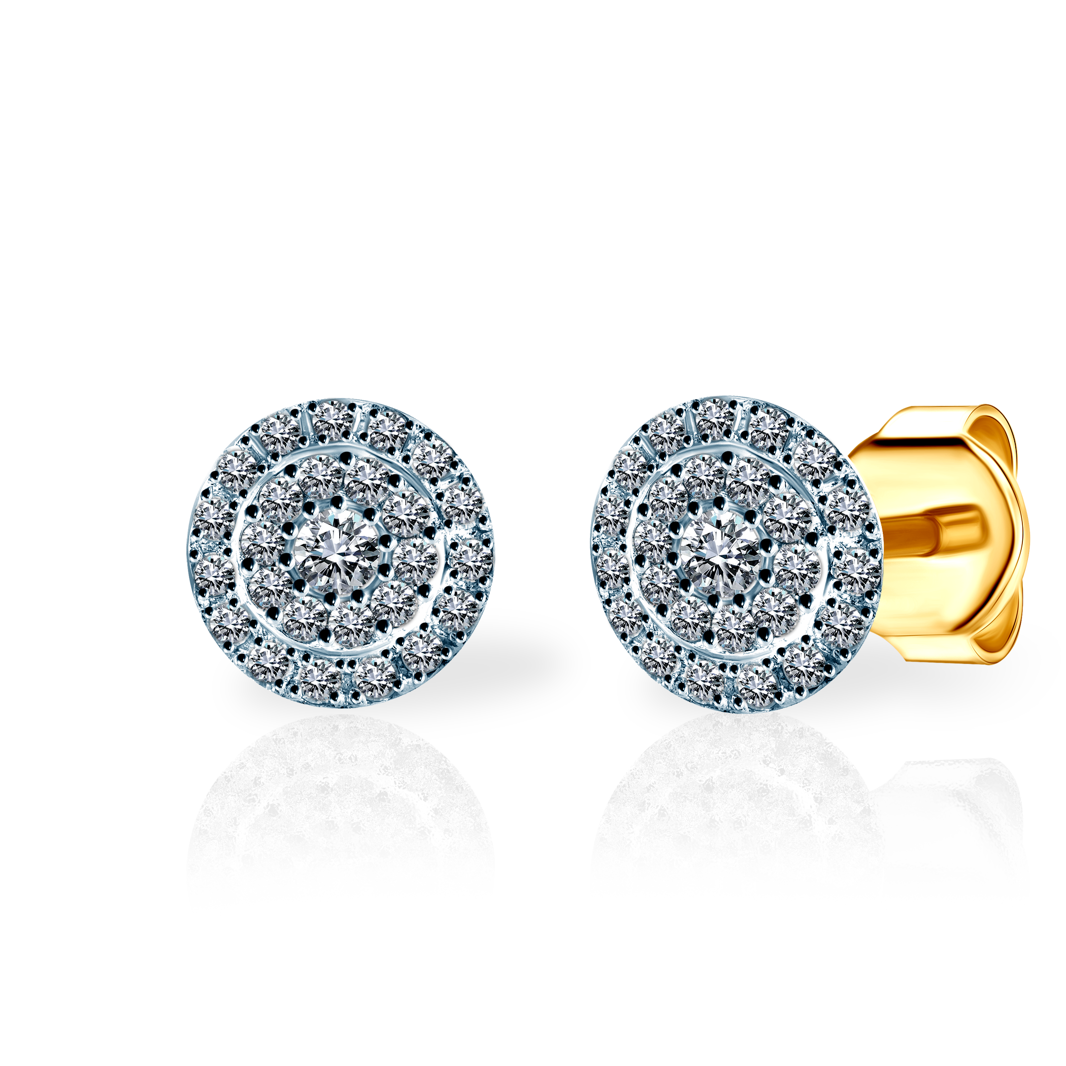 Сережки коло Savicki: двоколірне золото, діаманти