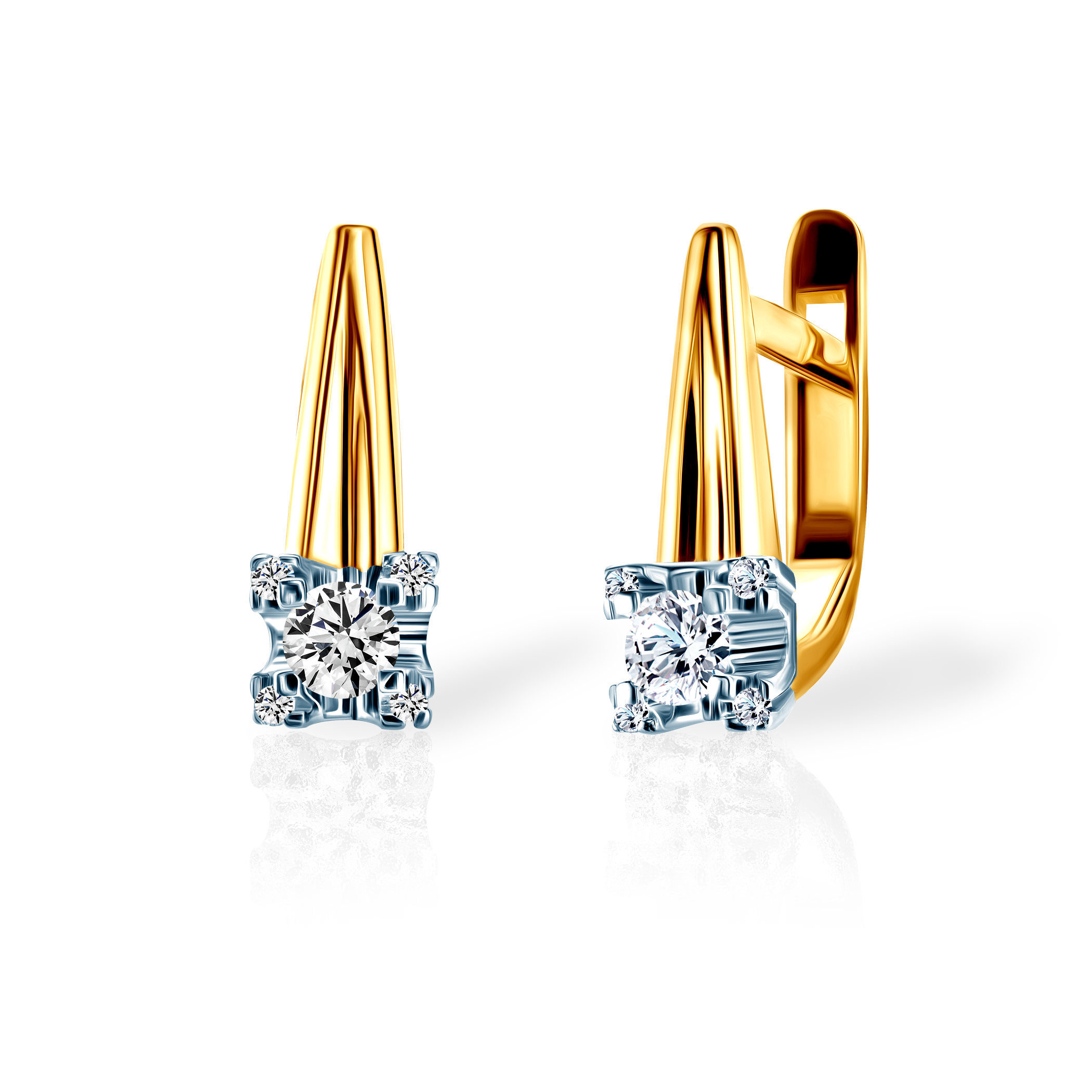 Cercei SAVICKI: aur bicolor, diamante