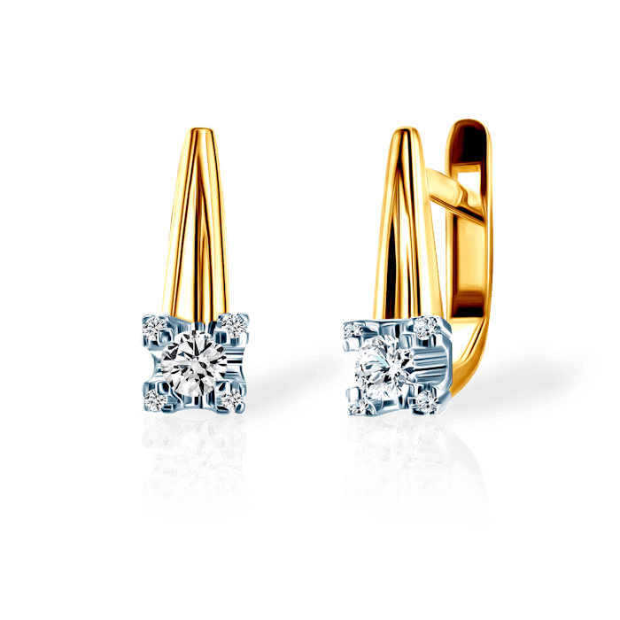 SAVICKI fülbevaló: kétszínű arany és gyémántok